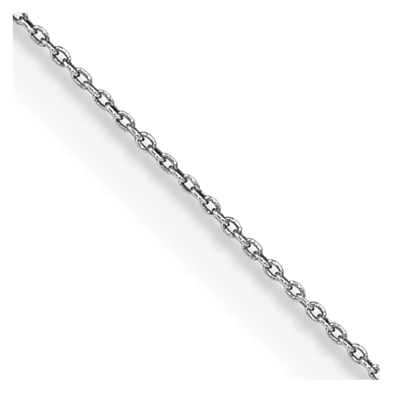 14K White Gold 18 inch .75mm Cable with Spring Ring Clasp Pendant Chain