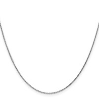 14K White Gold.95mm Diamond-cut Cable Chain with Lobster Clasp, 14" view 2