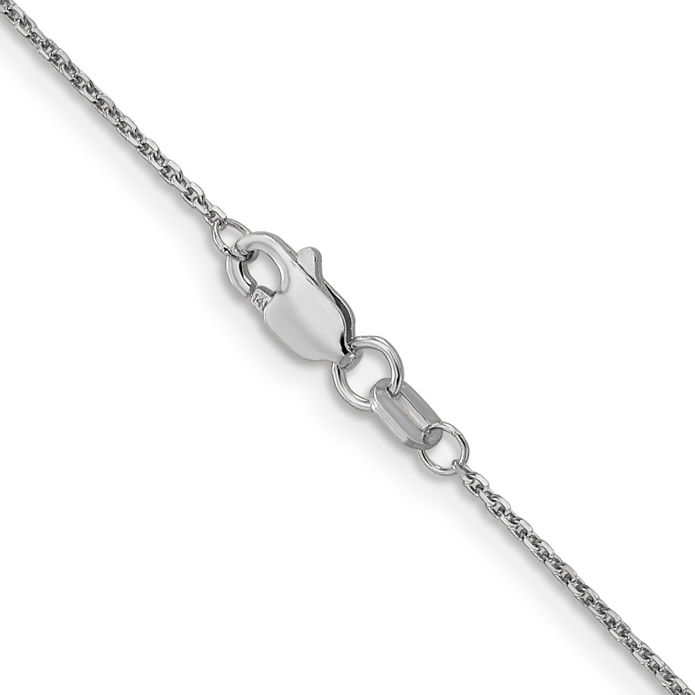 14K White Gold 30 inch .95mm Diamond-cut Cable with Lobster Clasp Chain (PEN144-30)
