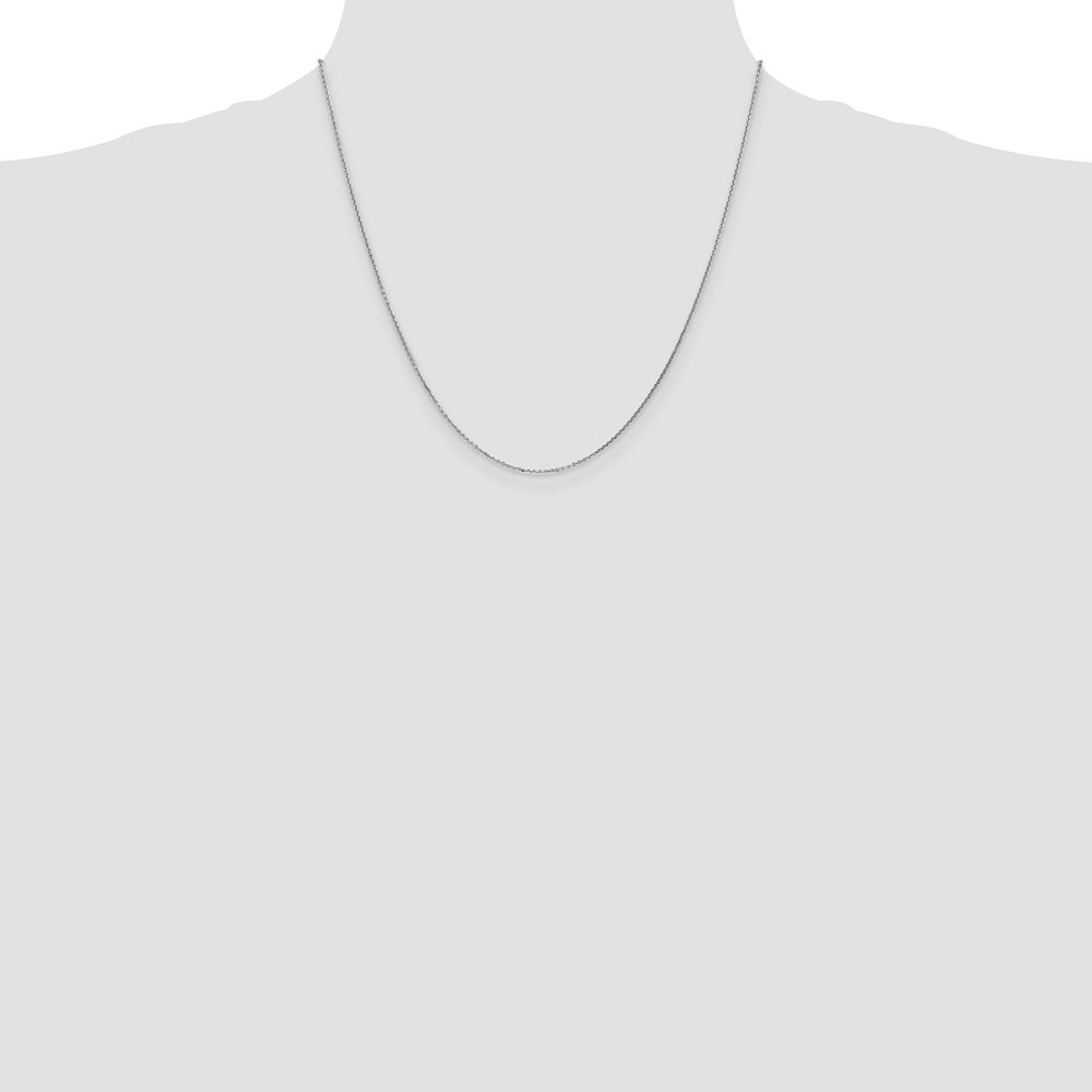 14K White Gold 20 inch .95mm Diamond-cut Cable with Lobster Clasp Chain (PEN144-20)