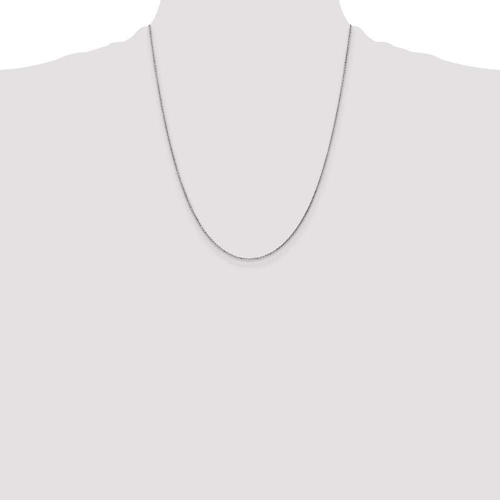 14K White Gold 22 inch .95mm Diamond-cut Cable with Lobster Clasp Chain (PEN144-22)