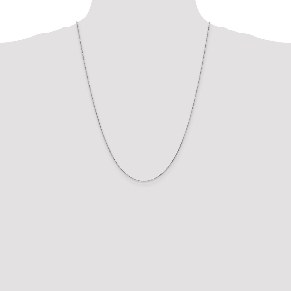 14K White Gold 24 inch .95mm Diamond-cut Cable with Lobster Clasp Chain (PEN144-24)