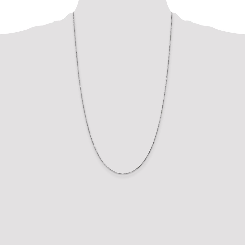 14K White Gold 26 inch .95mm Diamond-cut Cable with Lobster Clasp Chain (PEN144-26)