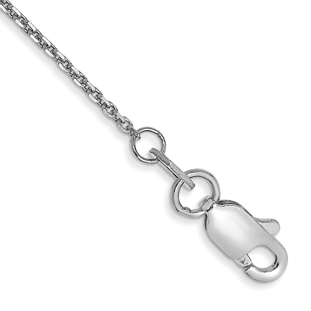 14K White Gold 10 inch .95mm Diamond-cut Cable with Lobster Clasp Anklet (PEN144-10)