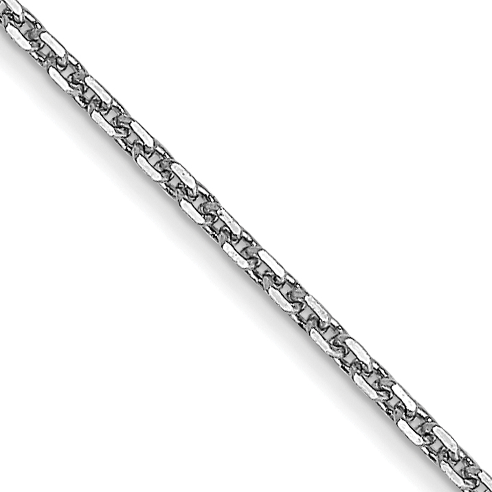 14K White Gold 30 inch .95mm Diamond-cut Cable with Lobster Clasp Chain (PEN144-30)
