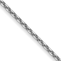 14K White Gold.95mm Diamond-cut Cable Chain with Lobster Clasp, 14" view 1