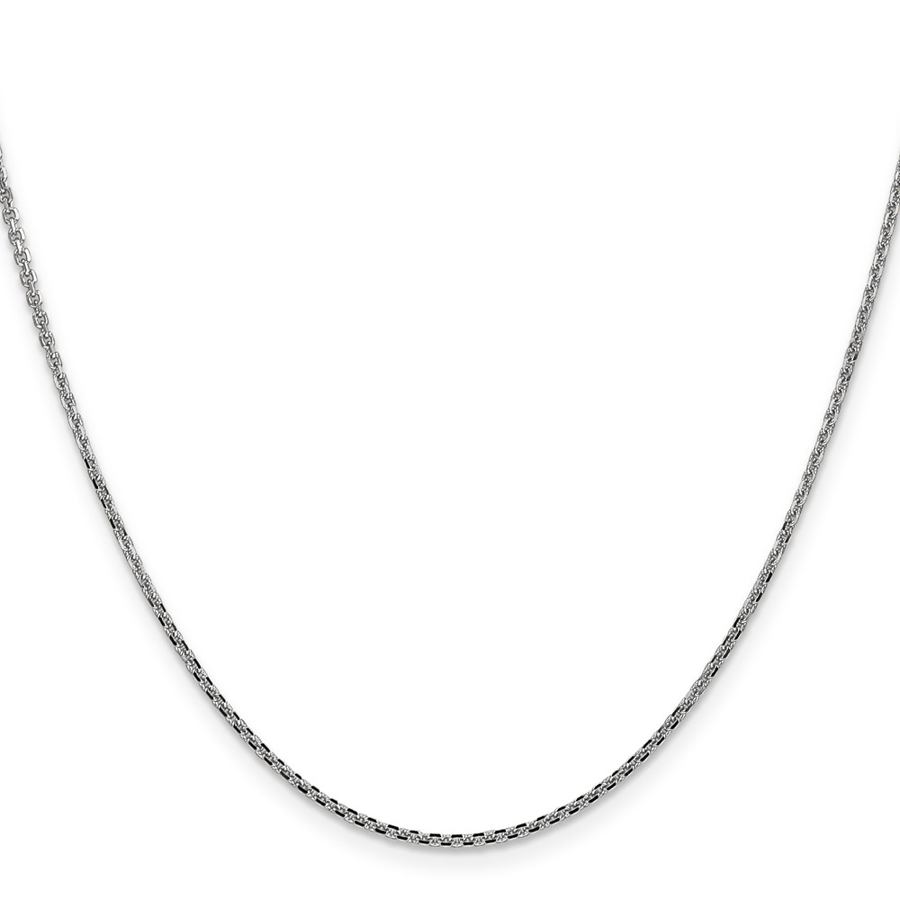14K White Gold 30 inch 1.45mm Diamond-cut Cable with Lobster Clasp Chain (PEN146-30)