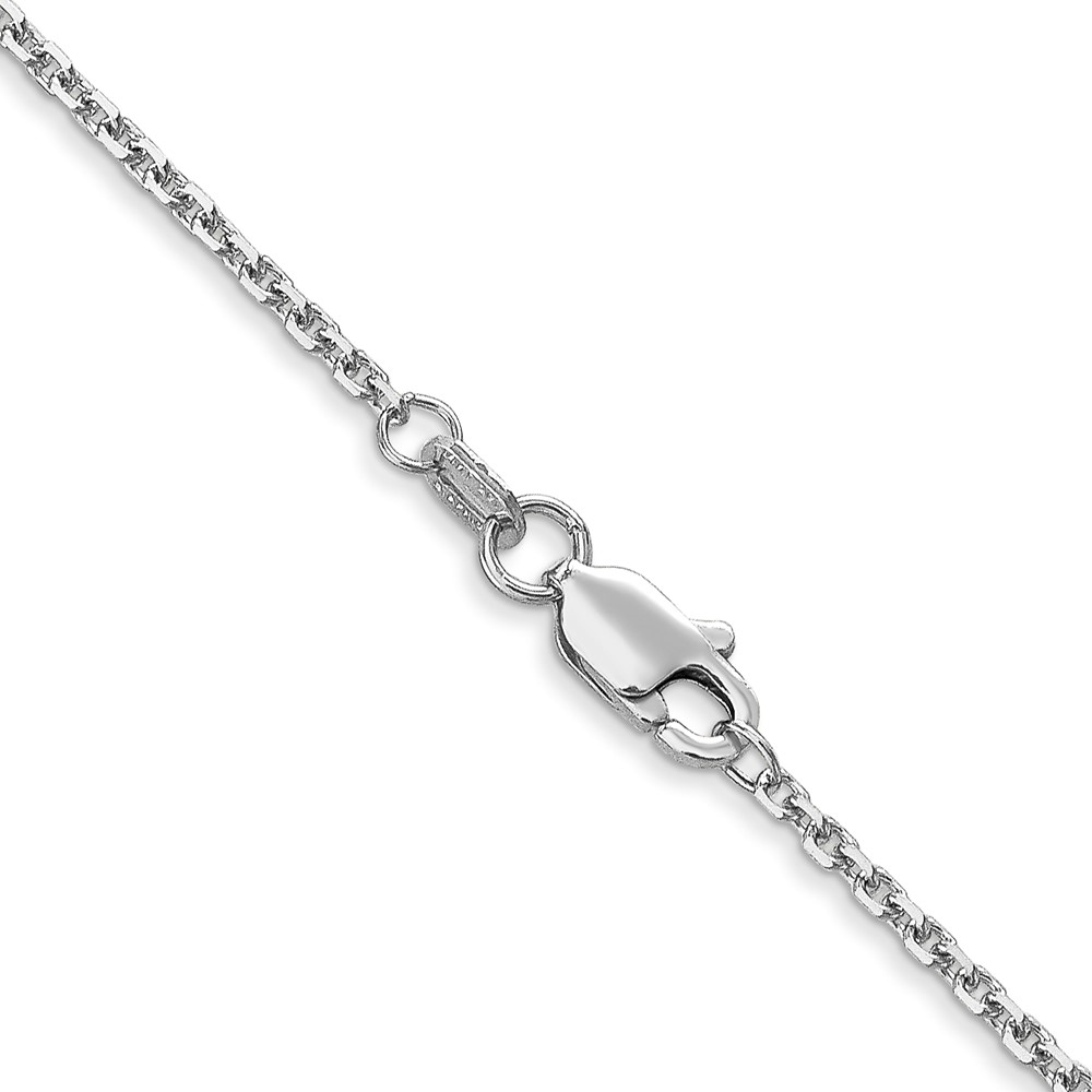 14K White Gold 30 inch 1.45mm Diamond-cut Cable with Lobster Clasp Chain (PEN146-30)