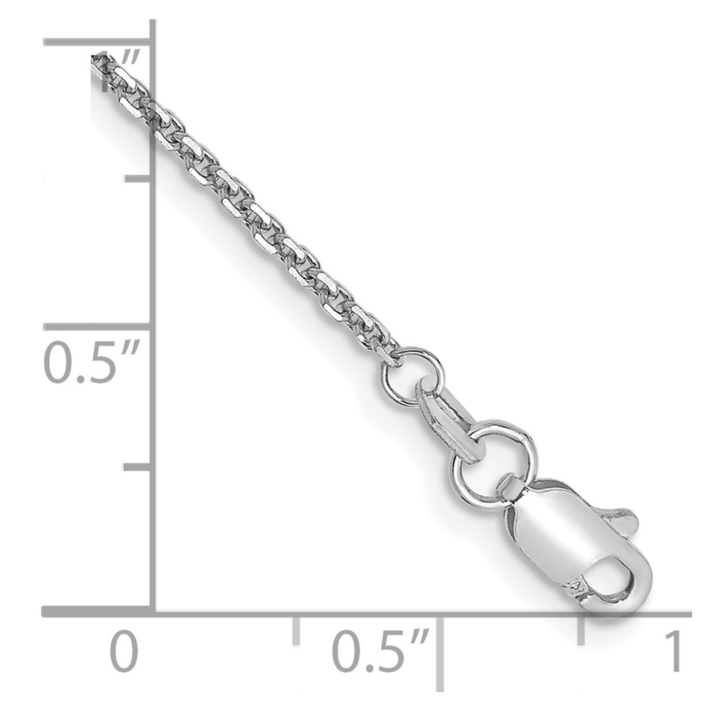 14K White Gold 10 inch 1.45mm Diamond-cut Cable with Lobster Clasp Anklet (PEN146-10)