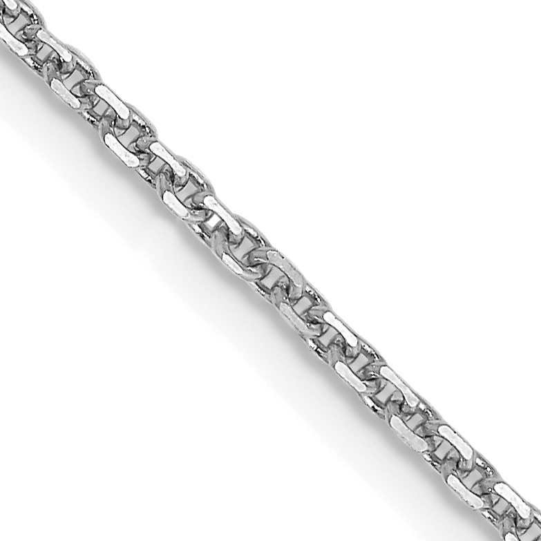 14K White Gold 30 inch 1.45mm Diamond-cut Cable with Lobster Clasp Chain (PEN146-30)