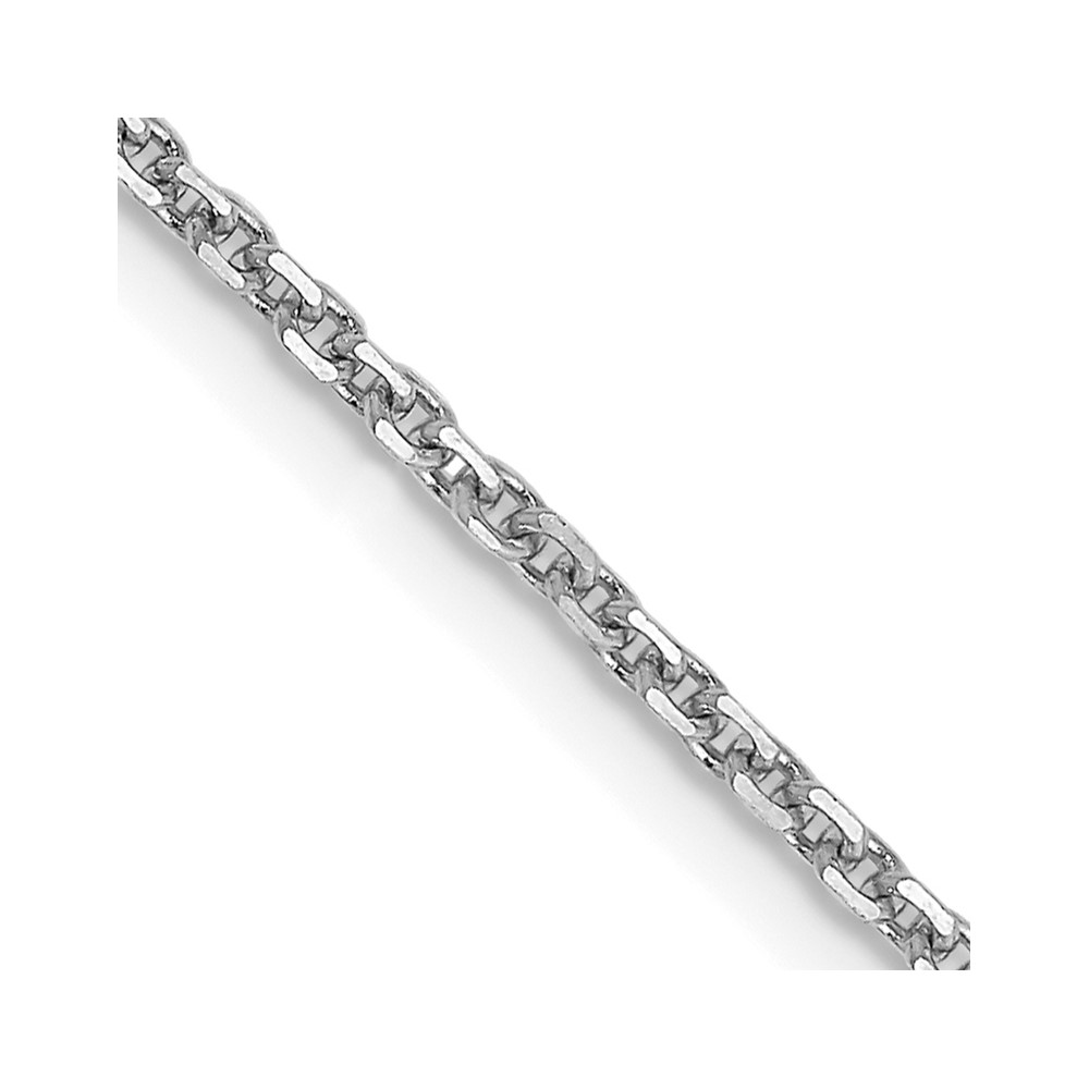 14K White Gold 30 inch 1.45mm Diamond-cut Cable with Lobster Clasp Chain (PEN146-30)