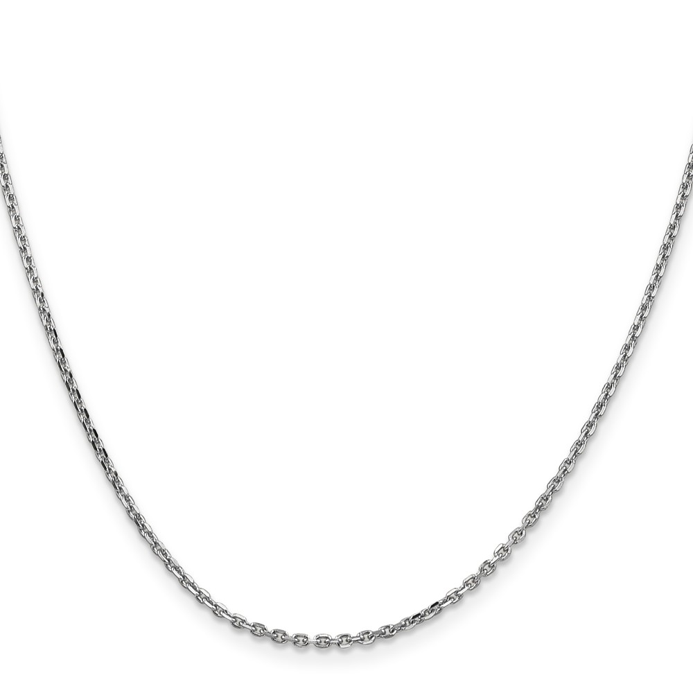14K White Gold 30 inch 1.65mm Diamond-cut Cable with Lobster Clasp Chain (PEN149-30)