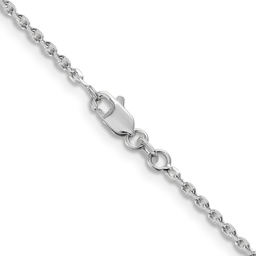 14K White Gold 30 inch 1.65mm Diamond-cut Cable with Lobster Clasp Chain (PEN149-30)
