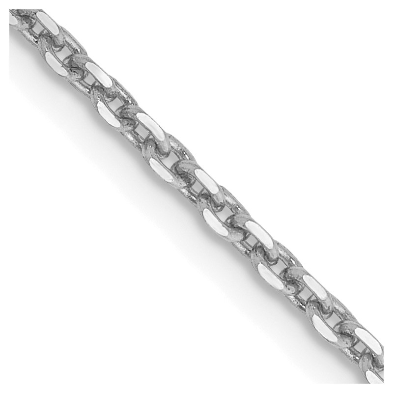 14K White Gold 24 inch 1.65mm Diamond-cut Cable with Lobster Clasp Chain