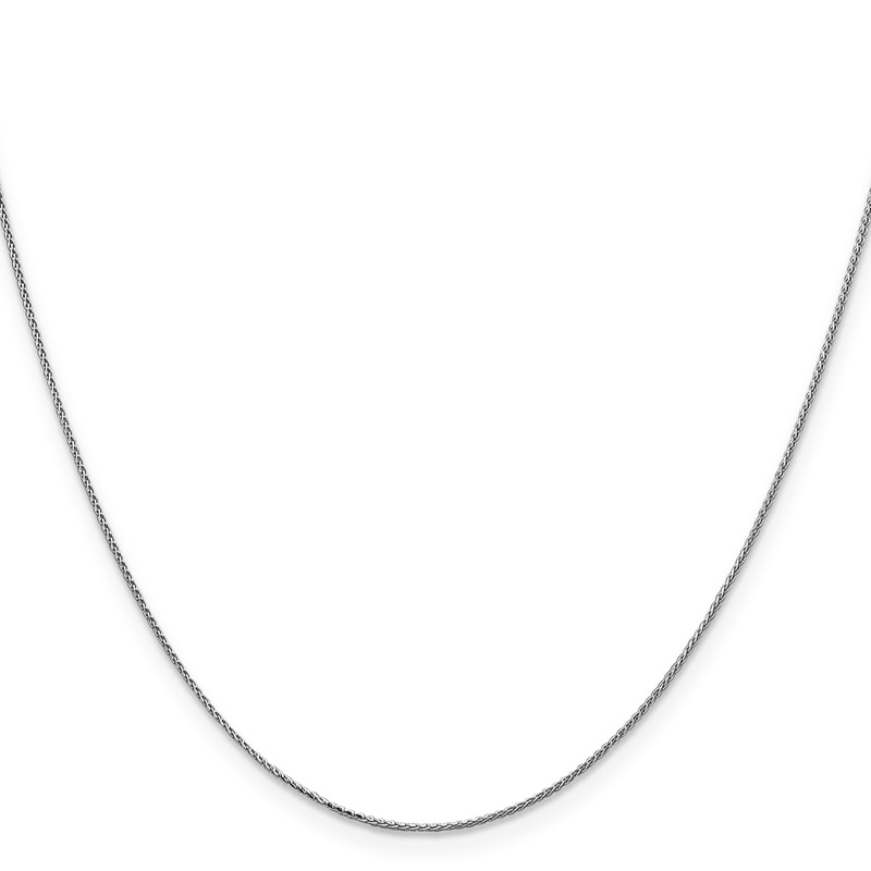 14K White Gold 18 inch .85mm Diamond-cut Spiga with Spring Ring Clasp Chain