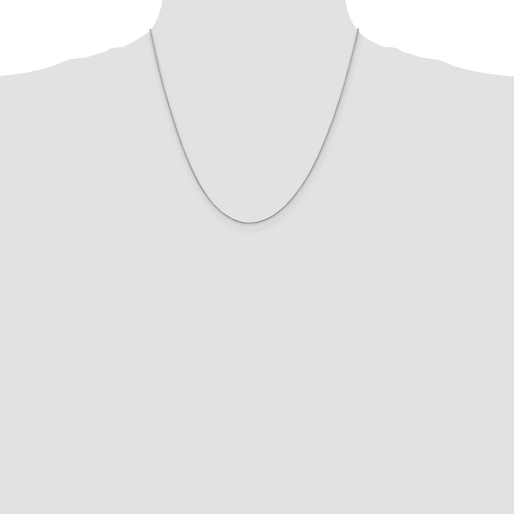 14K White Gold 20 inch .85mm Diamond-cut Spiga with Spring Ring Clasp Chain (PEN152-20)