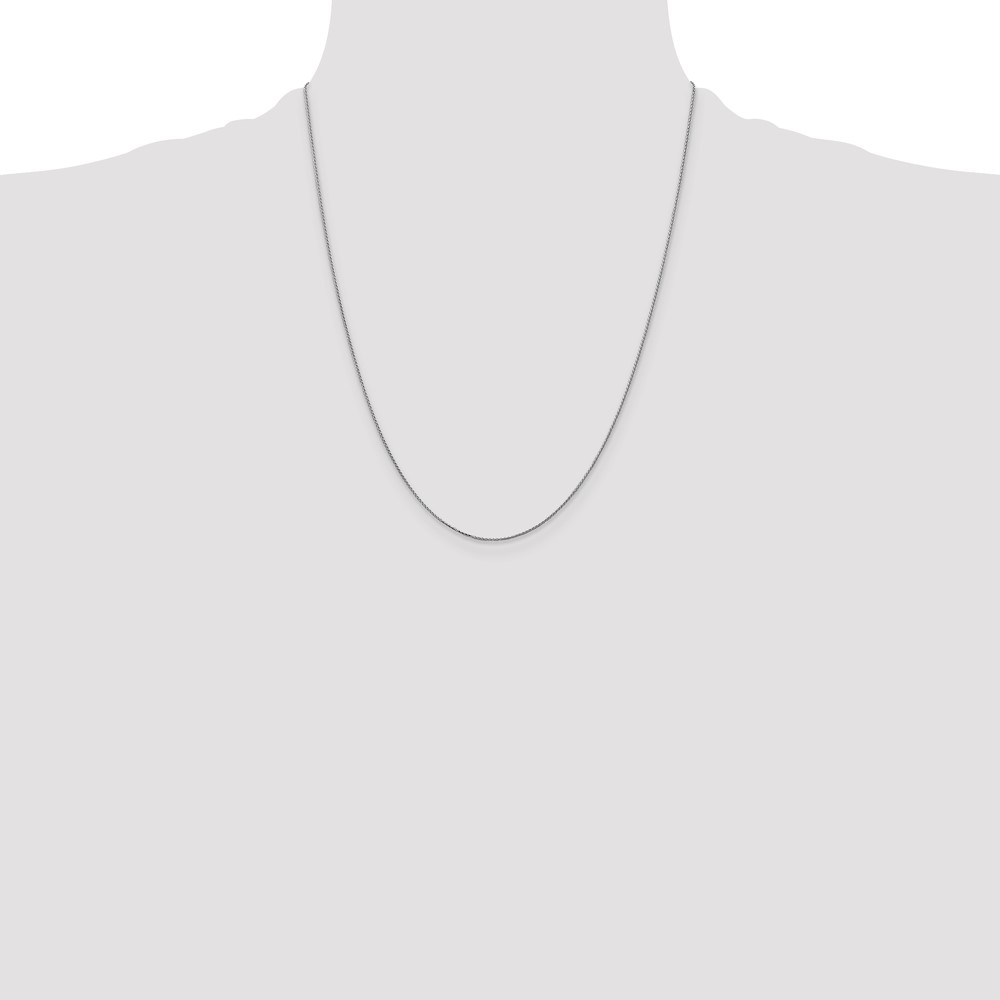 14K White Gold 22 inch .85mm Diamond-cut Spiga with Spring Ring Clasp Chain (PEN152-22)