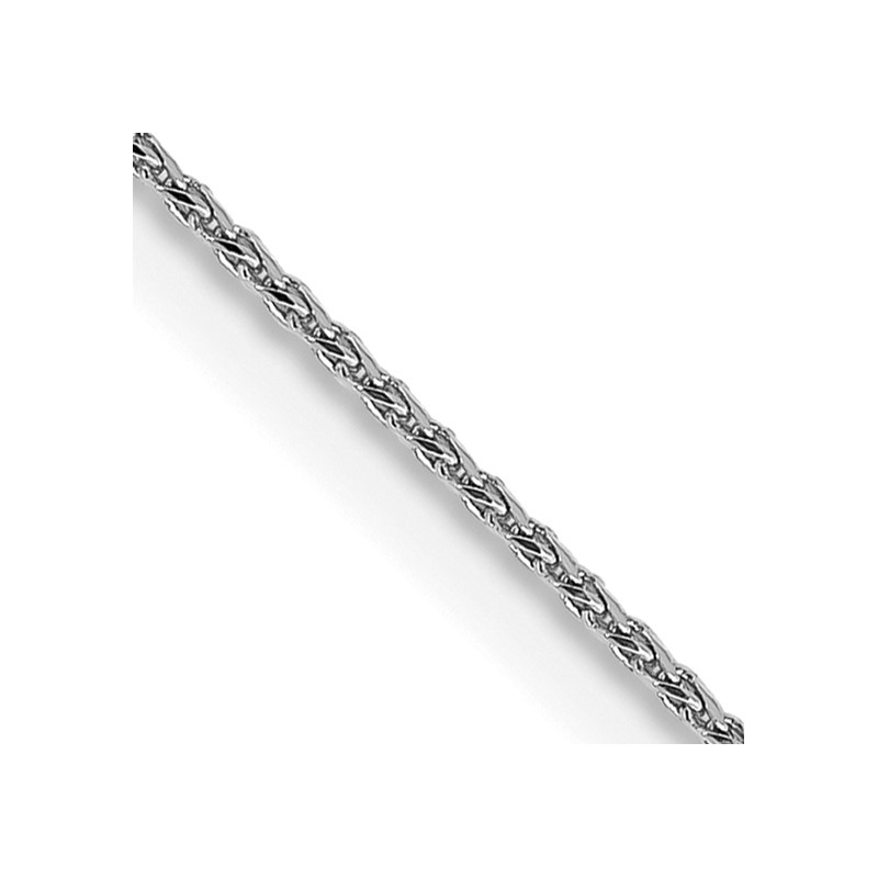 14K White Gold 18 inch .85mm Diamond-cut Spiga with Spring Ring Clasp Chain