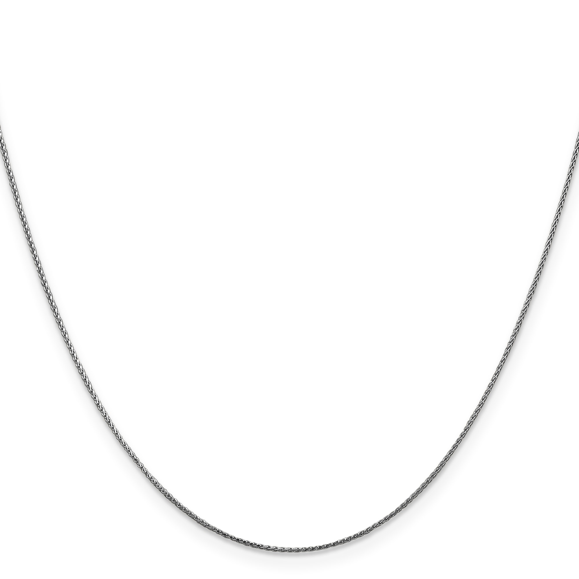 14K White Gold 18 inch .85mm Diamond-cut Spiga with Lobster Clasp Chain Necklace