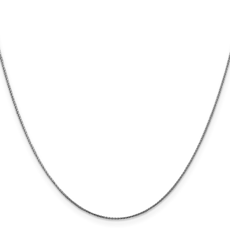 14K White Gold 18 inch .85mm Diamond-cut Spiga with Lobster Clasp Chain
