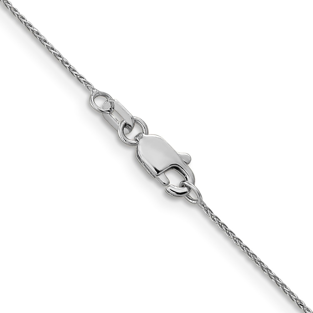 14K White Gold 30 inch .85mm Diamond-cut Spiga with Lobster Clasp Chain (PEN153-30)