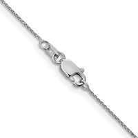 14K White Gold.85mm Diamond-cut Spiga Chain with Lobster Clasp, 16" view 3