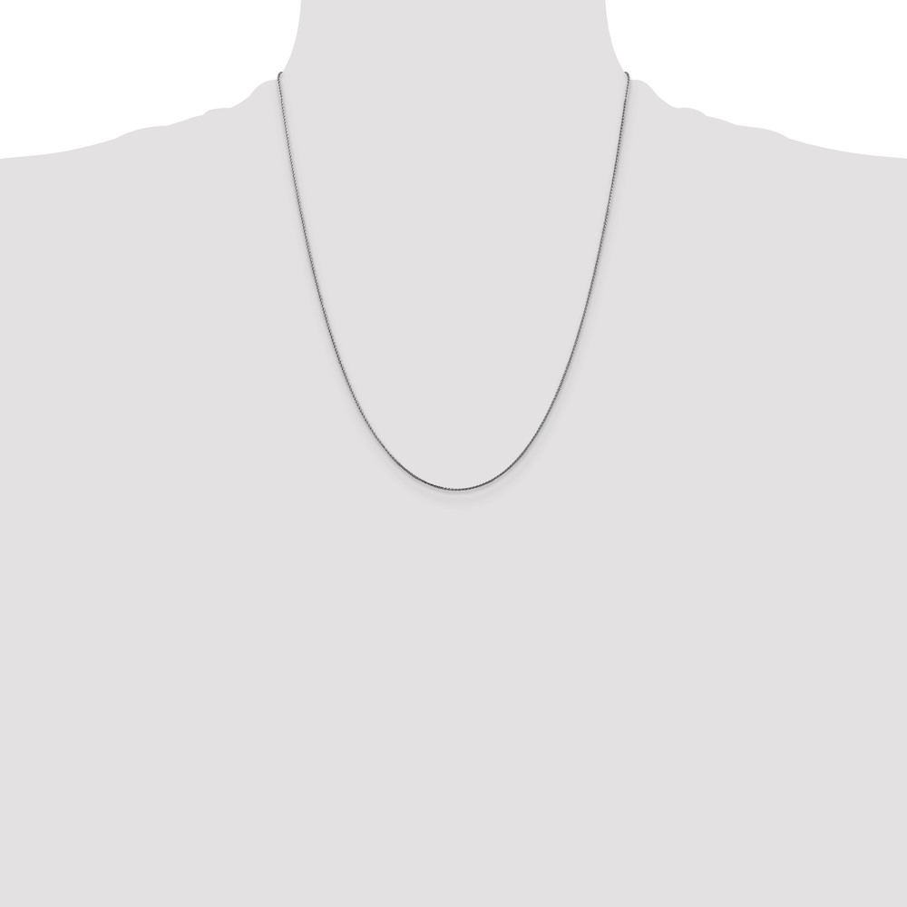 14K White Gold 22 inch .85mm Diamond-cut Spiga with Lobster Clasp Chain (PEN153-22)