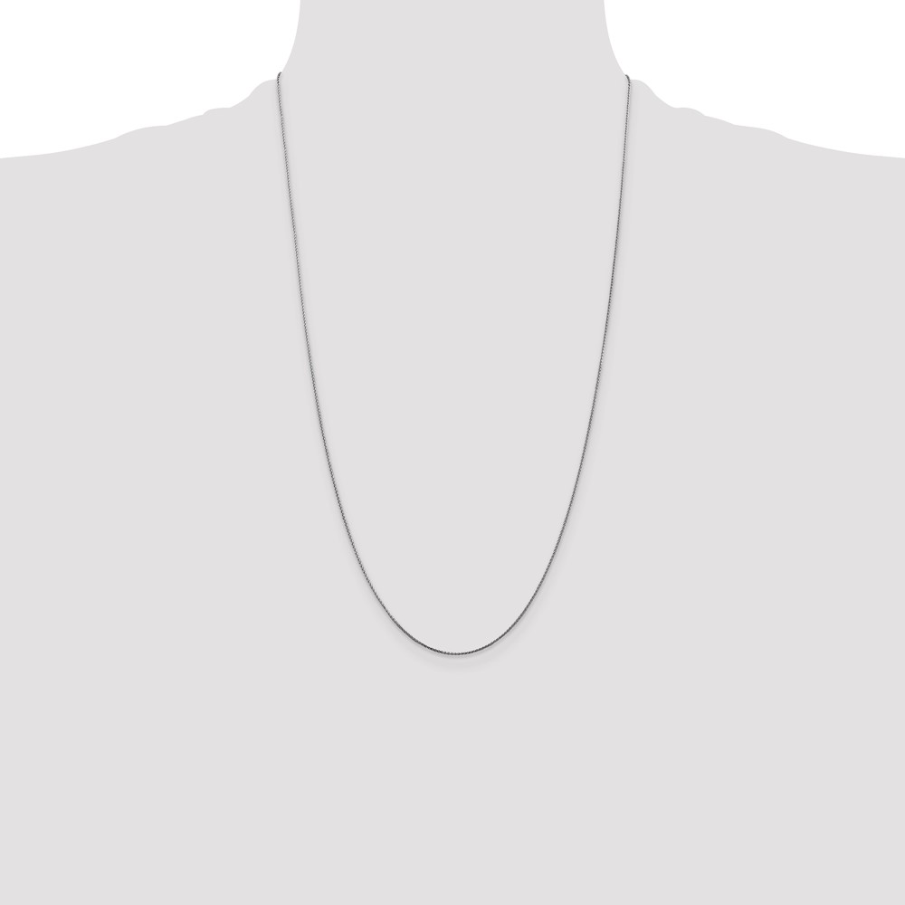 14K White Gold 26 inch .85mmDiamond-cut Spiga with Lobster Clasp Chain (PEN153-26)