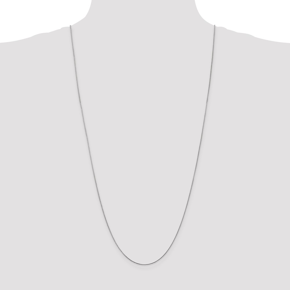 14K White Gold 30 inch .85mm Diamond-cut Spiga with Lobster Clasp Chain (PEN153-30)