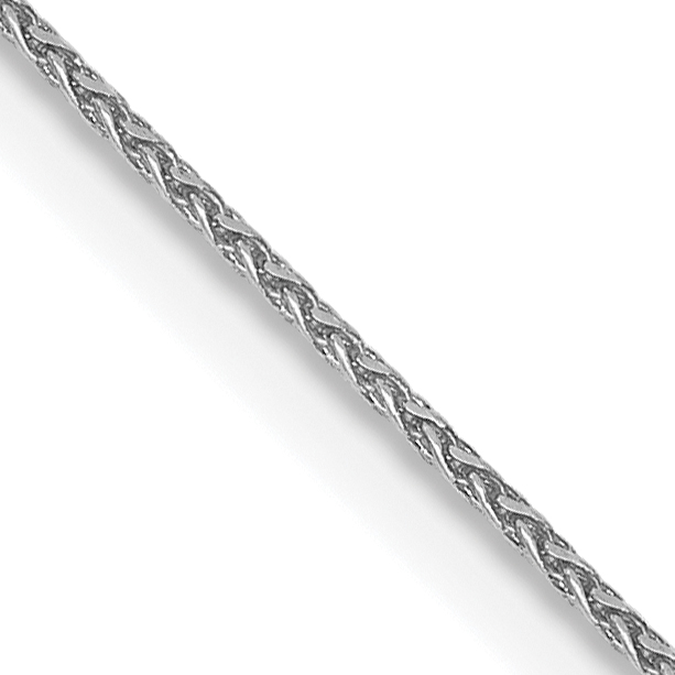 14K White Gold 30 inch .85mm Diamond-cut Spiga with Lobster Clasp Chain (PEN153-30)