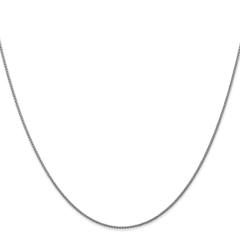 14K White Gold 24 inch 1.05mm Diamond-cut Spiga with Lobster Clasp Chain