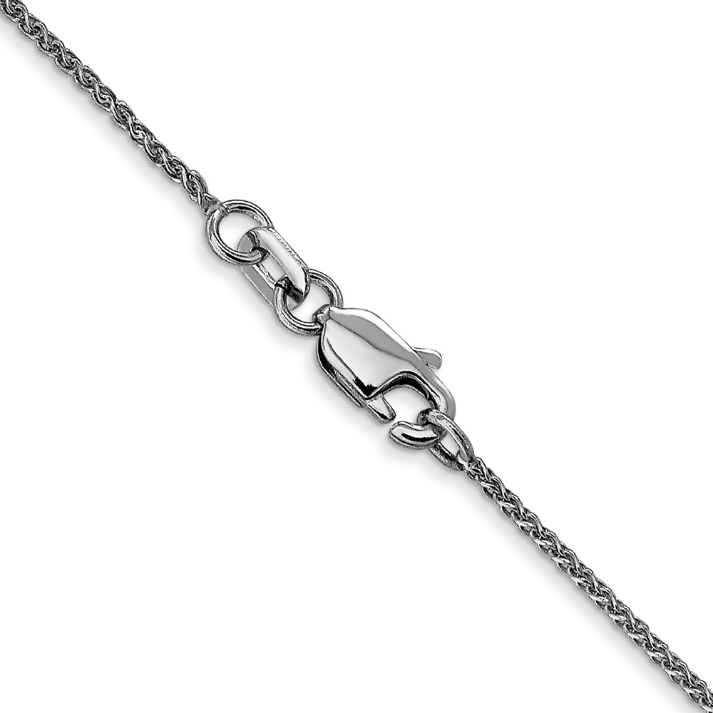 14K White Gold 30 inch 1.05mm Diamond-cut Spiga with Lobster Clasp Chain (PEN154-30)