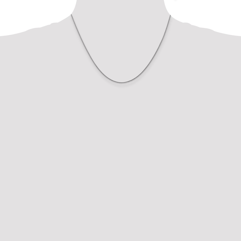 14K White Gold 18 inch 1.05mm Diamond-cut Spiga with Lobster Clasp Chain (PEN154-18)