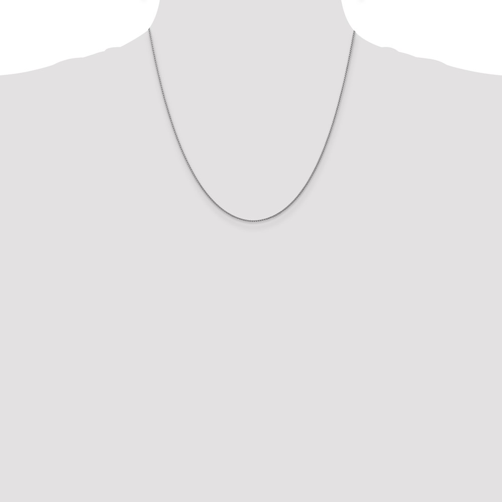 14K White Gold 20 inch 1.05mm Diamond-cut Spiga with Lobster Clasp Chain (PEN154-20)
