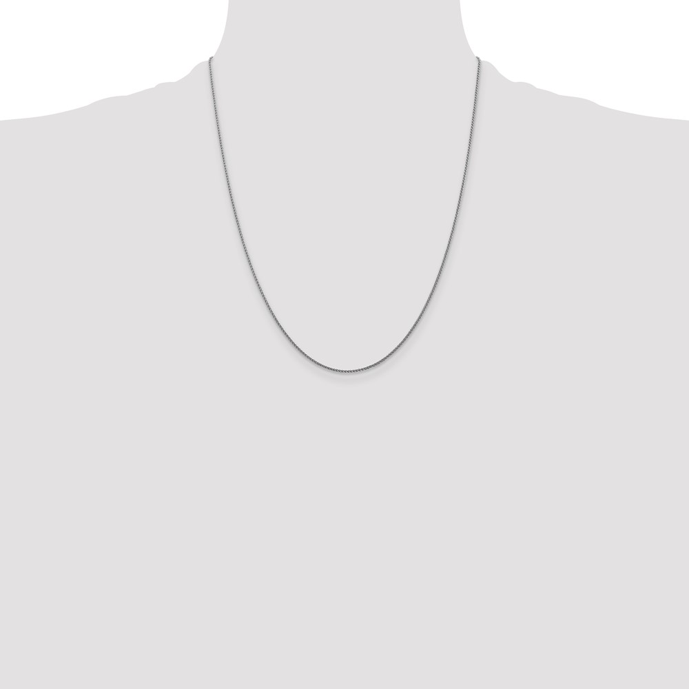 14K White Gold 22 inch 1.05mm Diamond-cut Spiga with Lobster Clasp Chain (PEN154-22)