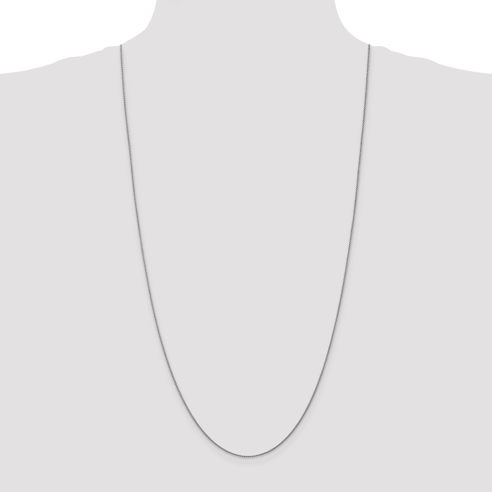 14K White Gold 30 inch 1.05mm Diamond-cut Spiga with Lobster Clasp Chain (PEN154-30)