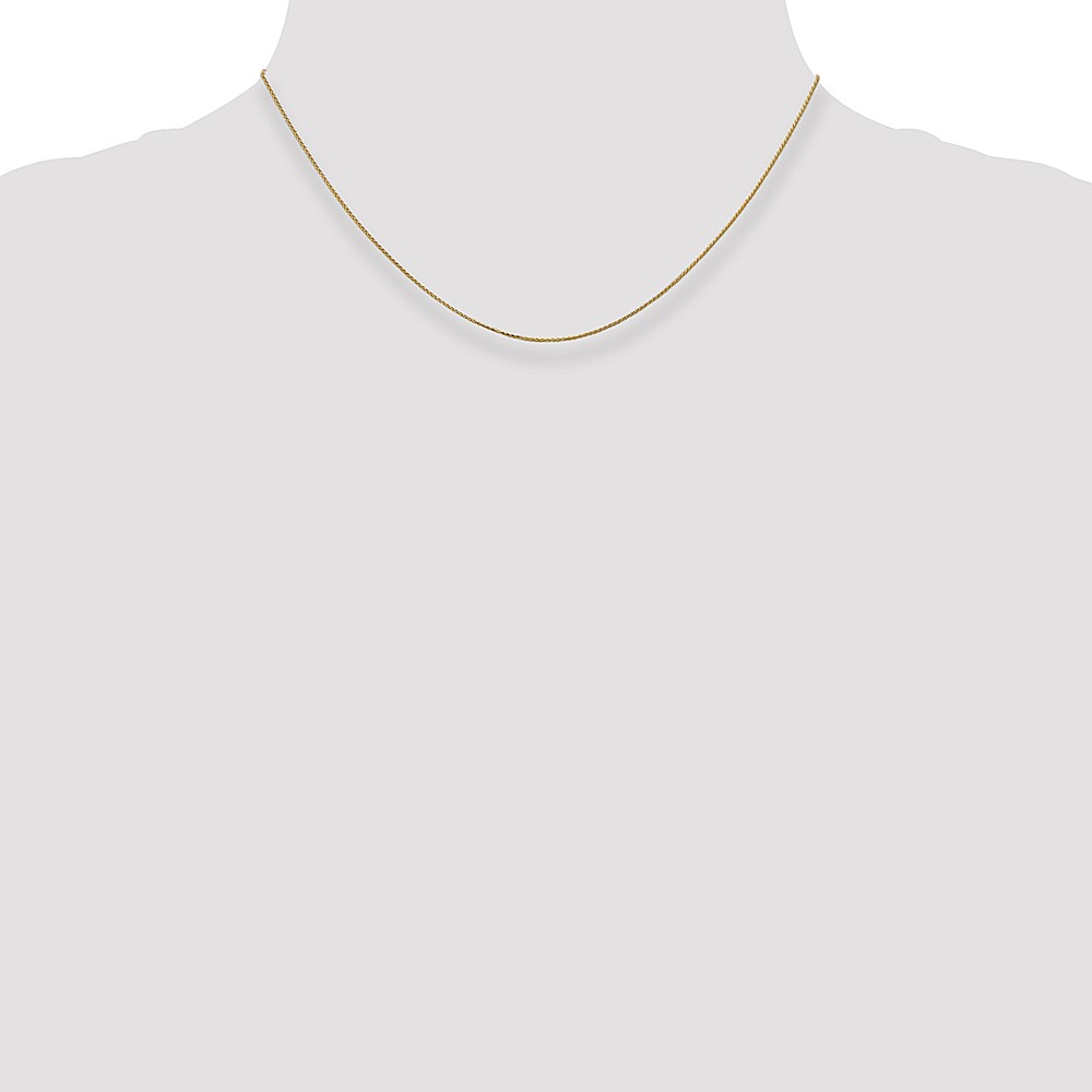 14K 16 inch .85mm Diamond-cut Spiga with Spring Ring Clasp Chain (PEN156S-16)