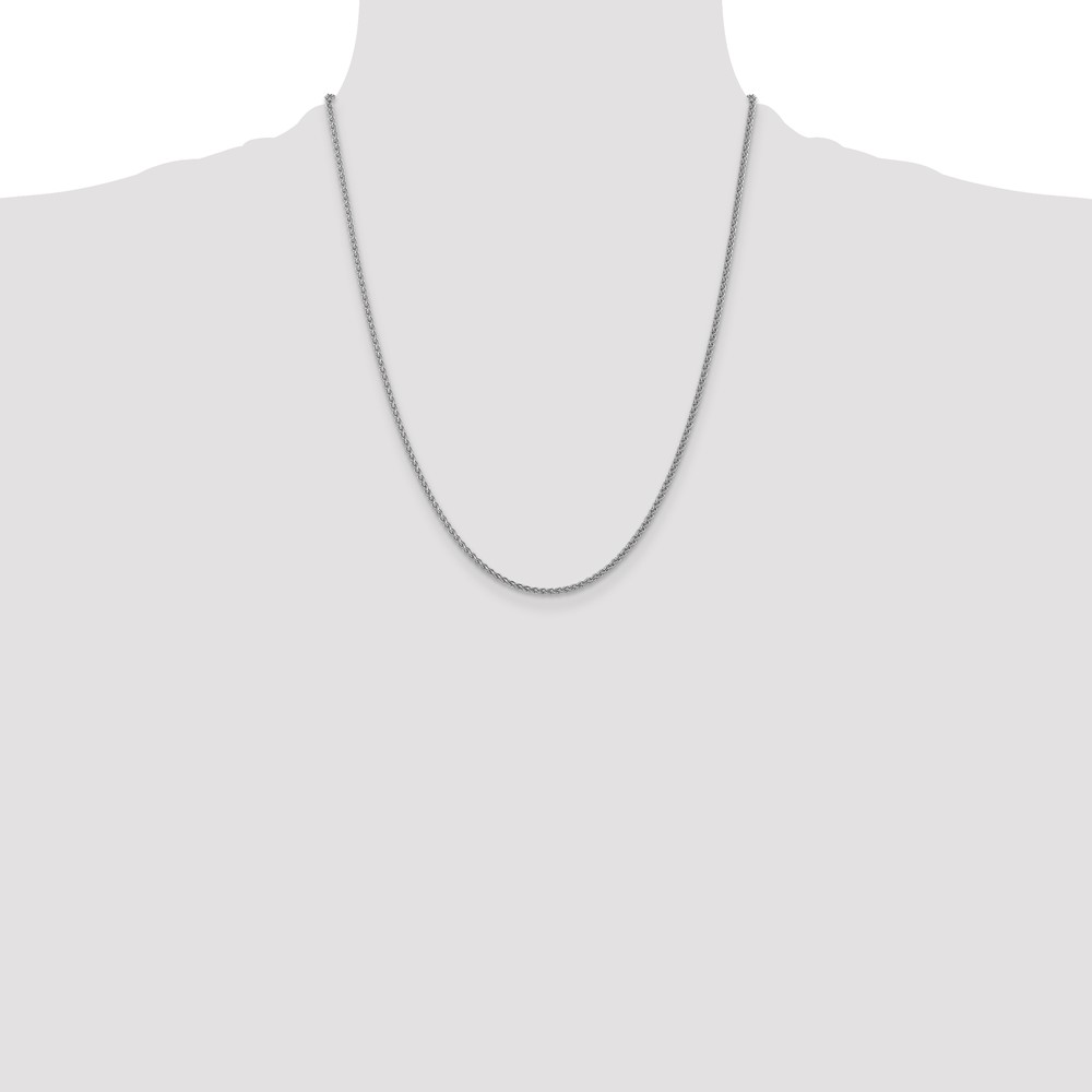 14k WG 1.05mm Spiga with Spring Ring Clasp Chain (PEN159-22)