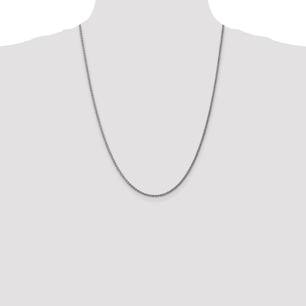 14K White Gold 24 inch 1.05mm Spiga with Spring Ring Clasp Chain (PEN159-24)