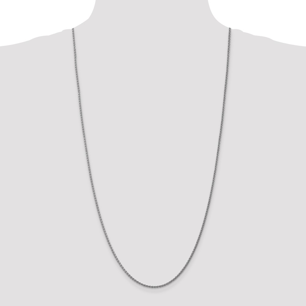 14K White Gold 30 inch 1.05mm Spiga with Spring Ring Clasp Chain (PEN159-30)