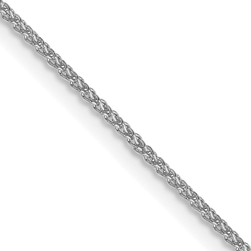 14K White Gold 1.05mm Spiga Chain with Spring Ring Clasp, 16"