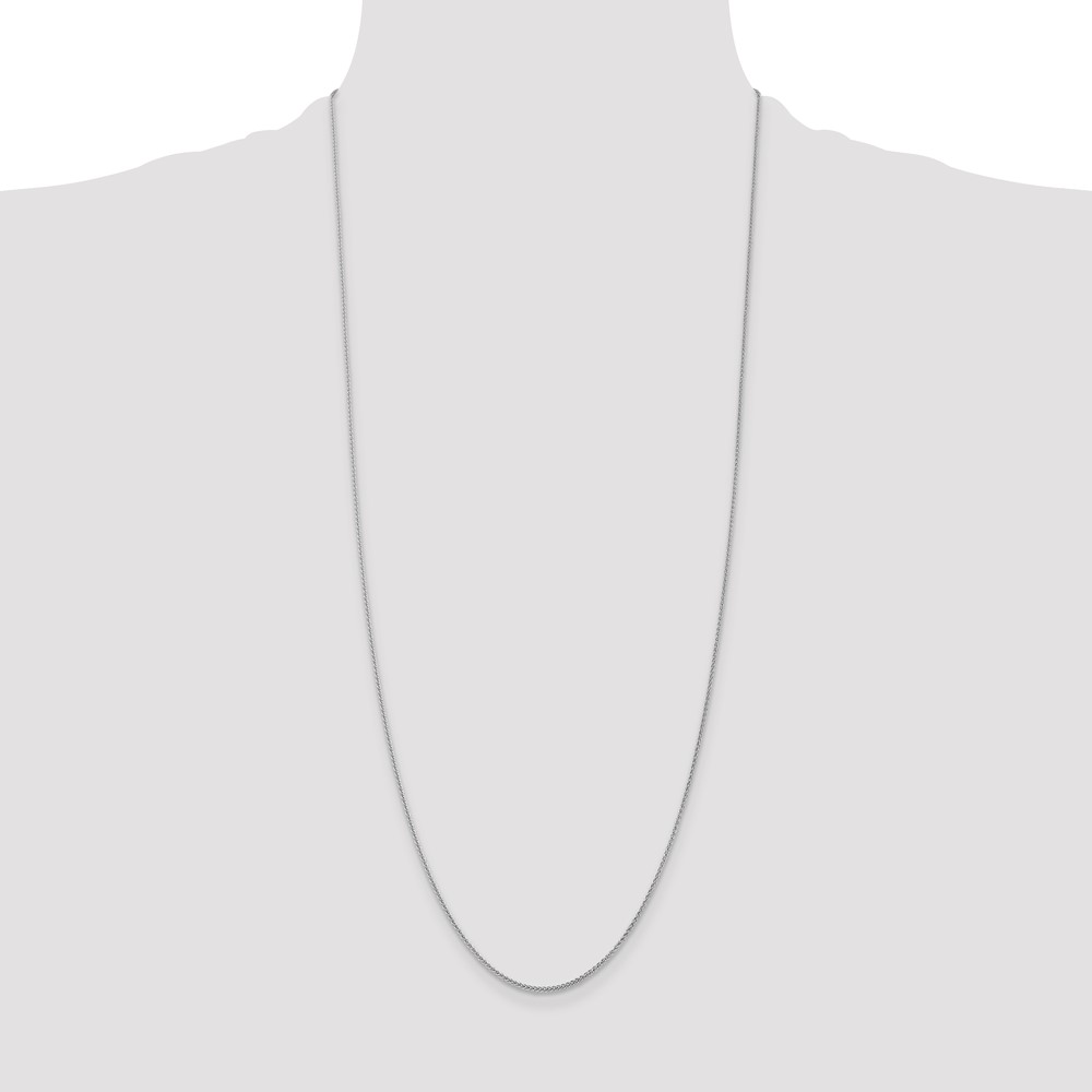 14K White Gold 30 inch 1.05mm Spiga with Lobster Clasp Chain (PEN159L-30)