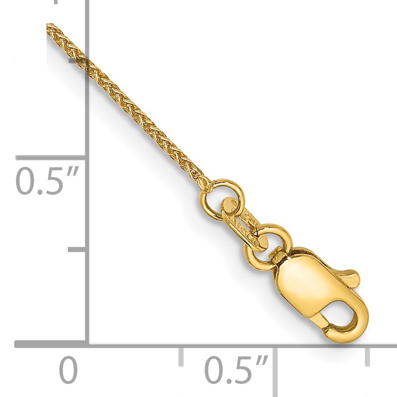14K 9 inch .85mm Spiga with Lobster Clasp Anklet