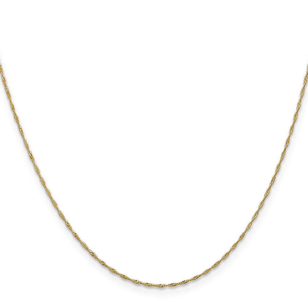 14K 20 inch 1mm Singapore with Spring Ring Clasp Chain (PEN164-20)