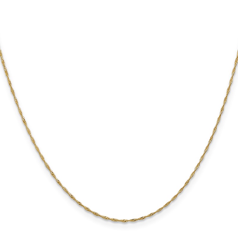 14K 22 inch 1mm Singapore with Spring Ring Clasp Chain