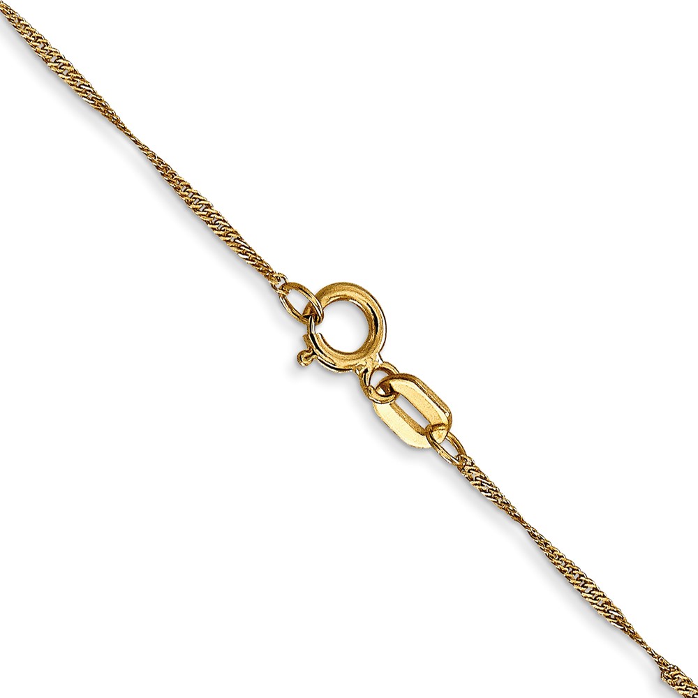 14K 20 inch 1mm Singapore with Spring Ring Clasp Chain (PEN164-20)