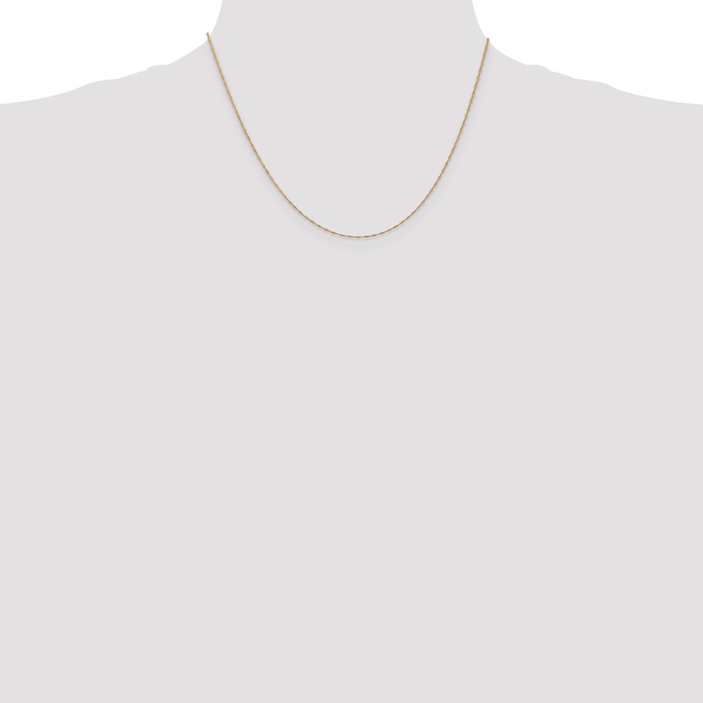 14K 18 inch 1mm Singapore with Spring Ring Clasp Chain (PEN164-18)