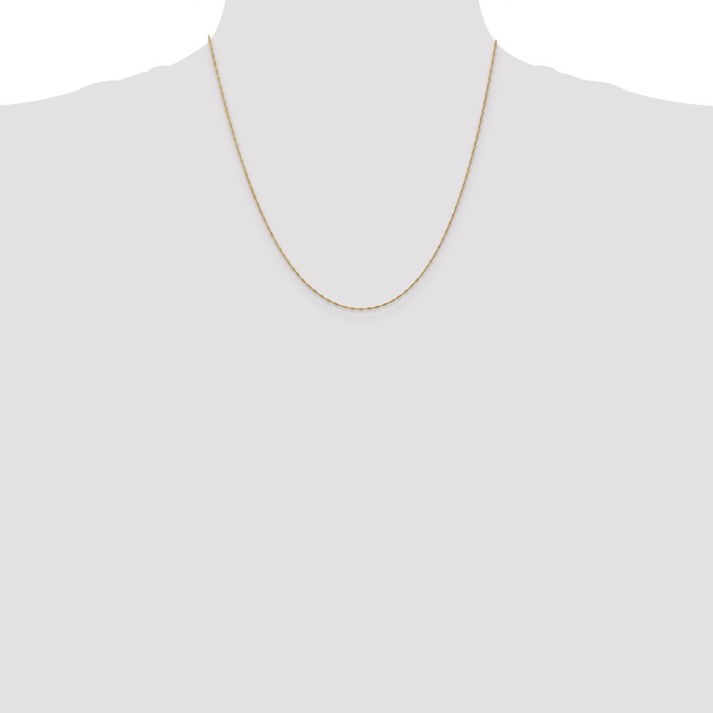 14K 20 inch 1mm Singapore with Spring Ring Clasp Chain (PEN164-20)