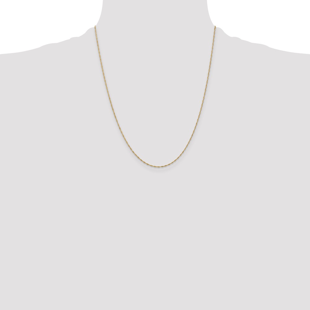 14K 22 inch 1mm Singapore with Spring Ring Clasp Chain (PEN164-22)