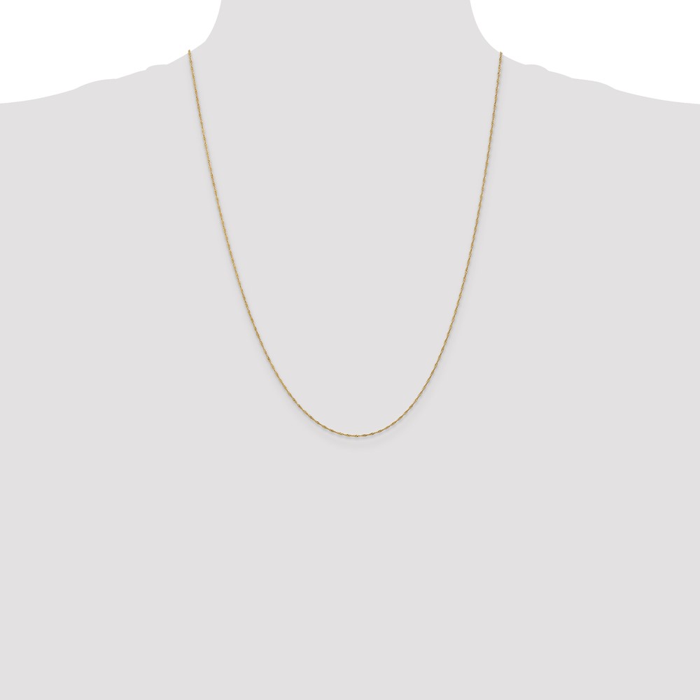14K 24 inch 1mm Singapore with Spring Ring Clasp Chain (PEN164-24)